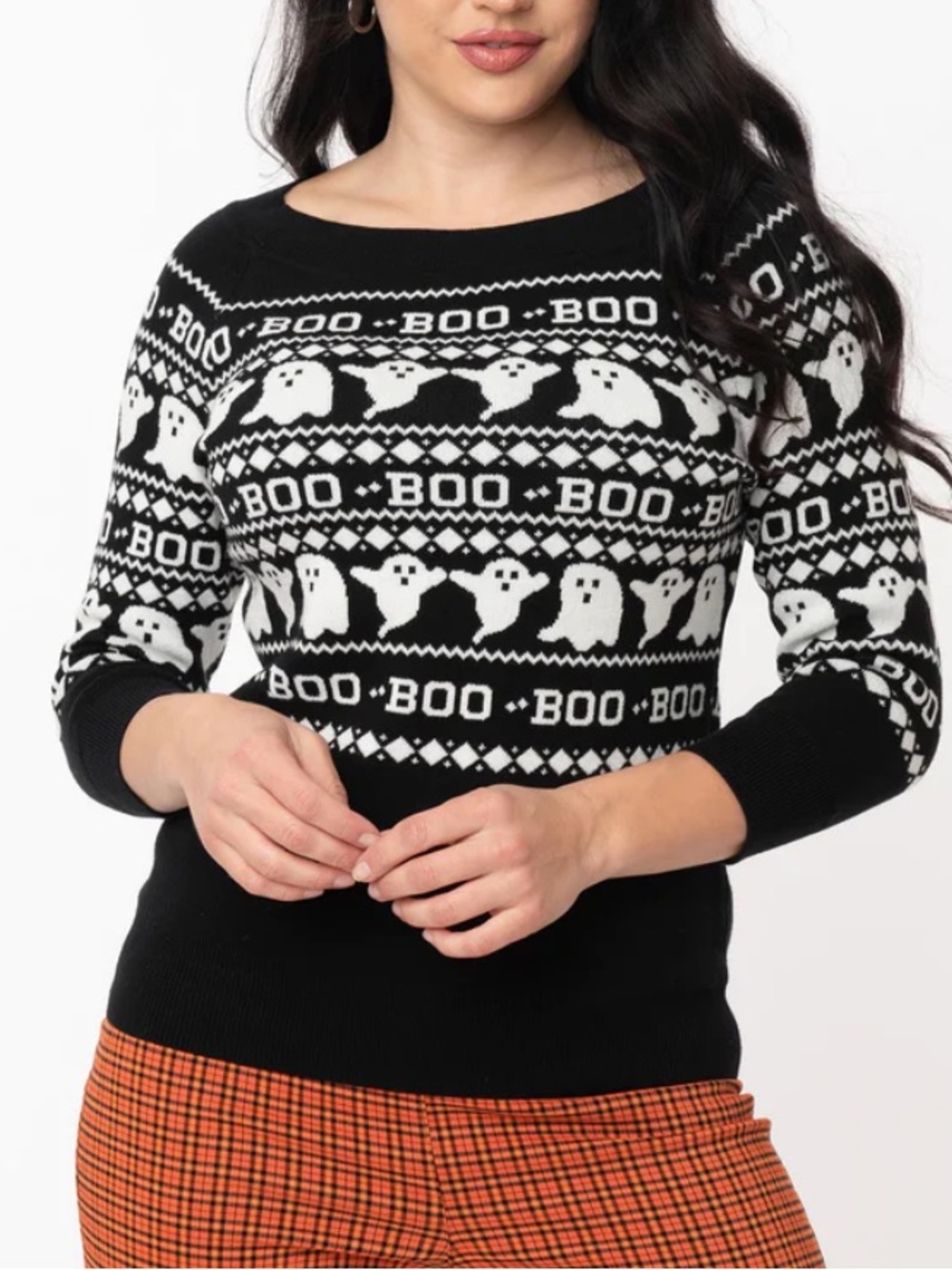 Unique Vintage Ghost Sweater Top 2X Halloween